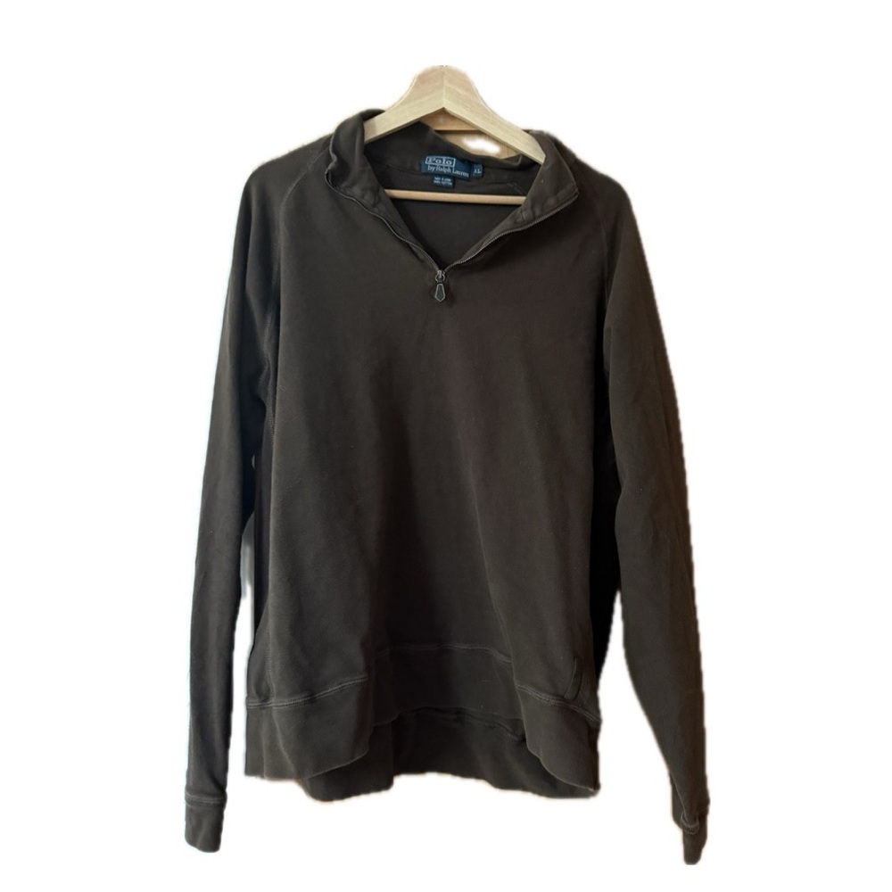 Brown Polo Ralph Lauren quarter zip sweatshirt